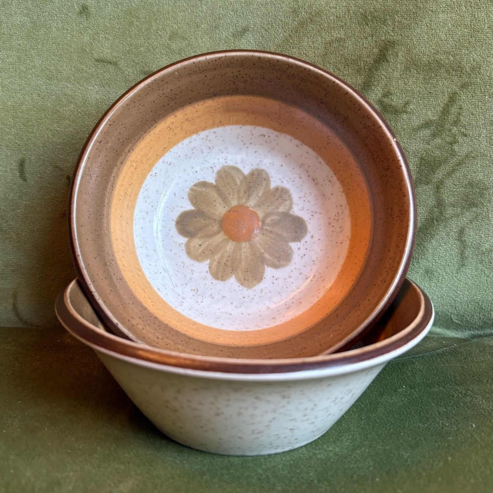 Vintage Set of 2 1970s Premiere Durastone in Spice Small Bowls P9205